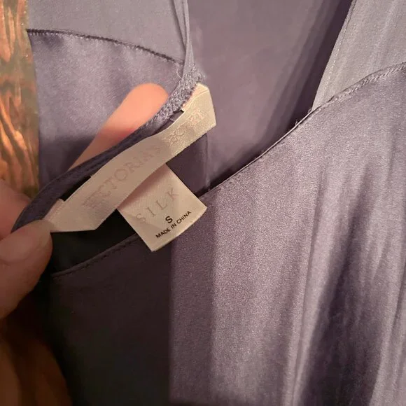 Vintage Victoria's Secret 100% Silk Open Back Gown Deep Blue Small Bridal - Picture 3 of 9